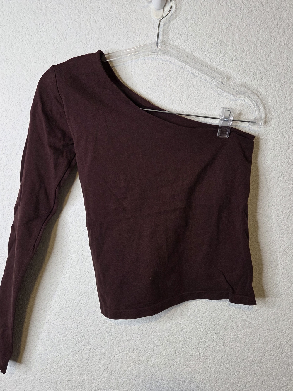 Intimately FP Free People Asymmetrical One-Shoulder Long Sleeve Burgundy M/L